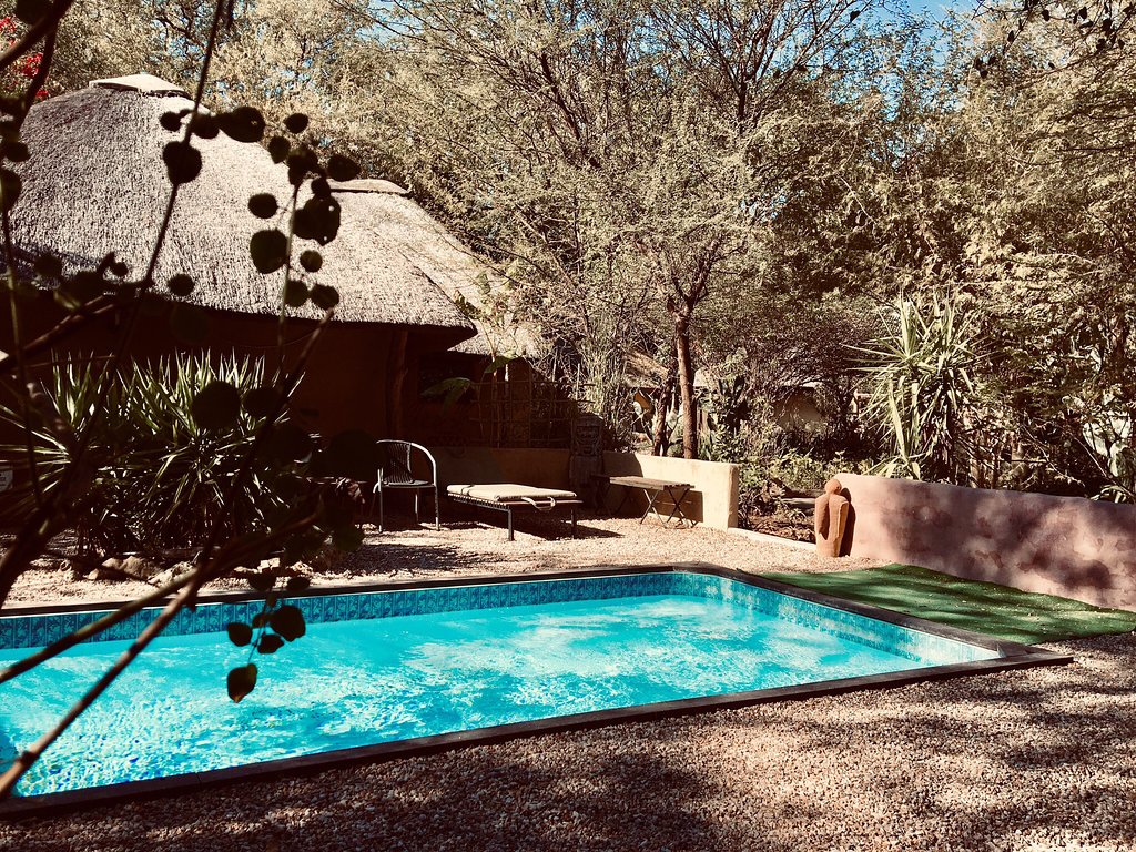 Discovery bed breakfast accommodation hideaway maun botswana okavango budget affordable comfort cosy TRADITIONAL RONDAVELS HUT POOL