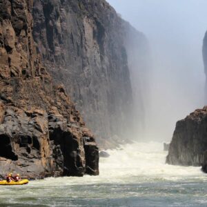 Enjoy a view from above with a scenic helicopter ride over the falls when visiting Botswana